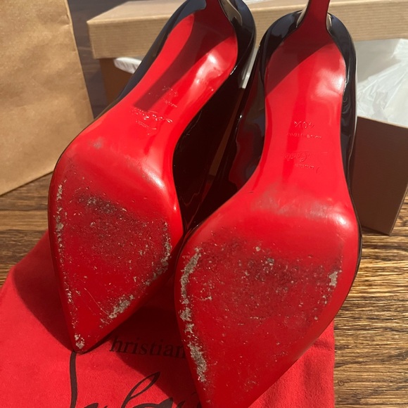 Christian Louboutin Kate Black Patent Leather Heels - Picture 5 of 7